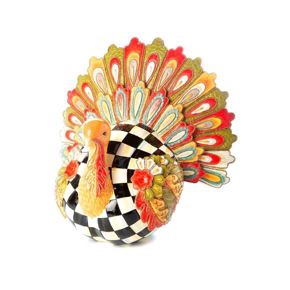 Mackenzie Childs Aurora Turkey 13 x 12 Fall Thanksgiving New In Box - Picture 1 of 2